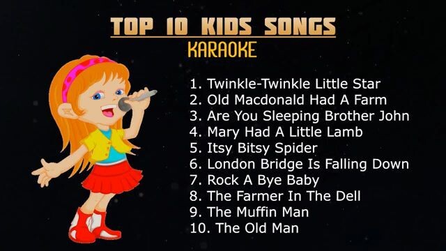 Top 10 kids  karaoke song