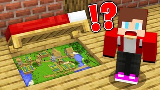 JJ and MIkey Found Secret Under Bed Tiny Village in Minecraft Challenge (Maizen Mizen Mazien) Parody