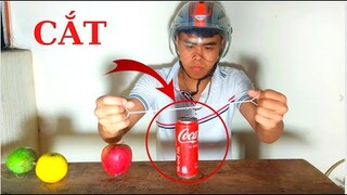 CQT - Thử Cắt Lon Coca Bằng Nắp Trai Bia (Try Cutting Coca Cans With Beer Bottle Cap)