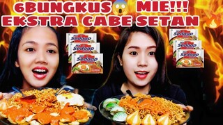 MUKBANG 6 BUNGKUS MIE SEDAAP GORENG PEDAS MAMPUS!! CHALLENGE MAKAN PEDAS 1