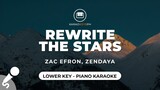 Rewrite The Stars - Zac Efron, Zendaya (Lower Key - Piano Karaoke)