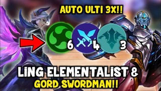 LING ELEMENTALIST DAN GORD SWORDMAN!! AUTO ULTI 3X. MAGIC CHESS COMBO TERKUAT 2022 !!