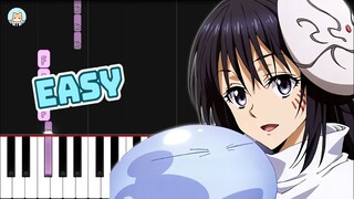 "Meguru Mono" - That Time I Got Reincarnated as a Slime OP 2 - EASY Piano Tutorial & Sheet Music