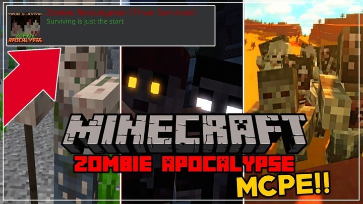 ( MCPE ) CARA BERMAIN MOD ZOMBIE APOCALYPSE SEPERTI MINECRAFT JAVA DI MCPE