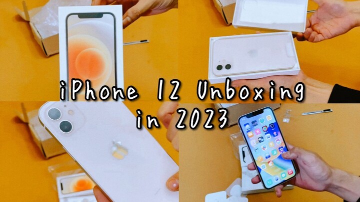 iPhone 12 (128gb) white unboxing in 2023 - new iBox garansi resmi indonesia