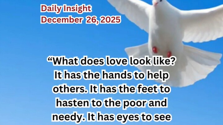 Daily Insight December 26, 2025 #faith #saint #insight