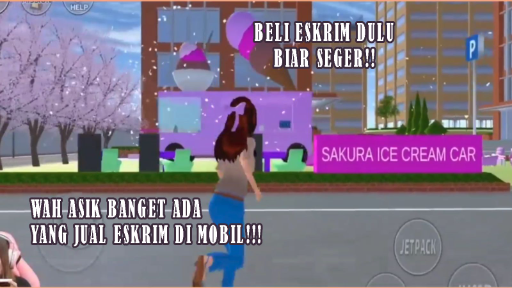 BISA BELI ESKRIM DI SAKURA SCHOOL!!?? ASIK JUALANNYA DI MOBIL DONG!!