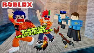 DUO MALING AYAM KENA AZAB DALAM PENJARA UNTUNG ADA POLISI BAIK - ROBLOX PRISON LIFE INDONESIA