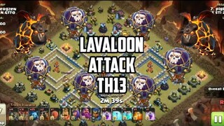 Lavaloon Attack Strategy In Clan War | TH13 Attack  Strategy at 3 Start Attack (Clash Of Clans)
