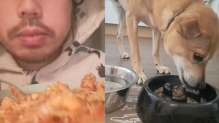 ASMR EATING SOUNDS - PASTA & DOG FOOD _ BUBBLE WHISPERS FT. @bobbythewhipador56