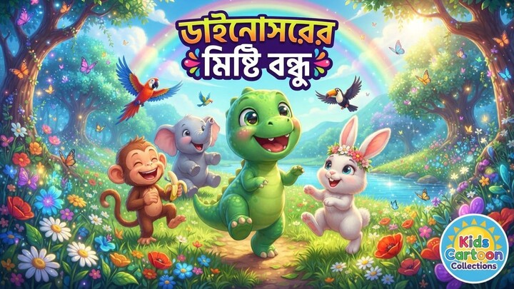 🦖 ডাইনোসরের মিষ্টি বন্ধু | Dinosaur Song for Kids | বাংলা শিশুদের কবিতা | Kids Cartoon Collections