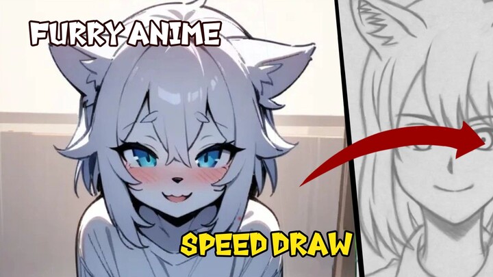 menggambar anime furry