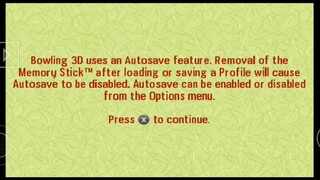 Bowling 3D (PSP) Single player, 3 game series. PPSSPP emulator.