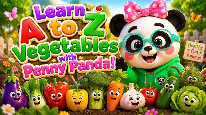 Vegetable Song for Kids | Learn A to Z Vegetables with Penny Panda! | ABC Learning Song