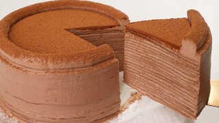 ละลายในปากของคุณ! เครปเค้กช็อคโกแลตที่ดีที่สุด! อร่อยเหมือนไอศกรีม