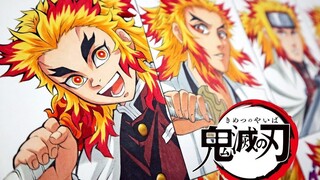 【鬼灭之刃】用不同画炼狱杏寿郎，大哥最后的炎之呼吸！！！