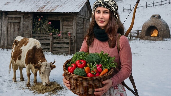 1 Meter of Snow! Cooking on a Wood Stove in the Village ❄️ - My Rural Life (1080