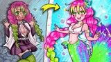 Mermaid Mitsuri Demon Slayer Transformation | Makeup Anime Challenge | Annie Storytime