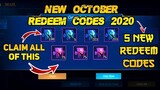 NEW 5 REDEEM CODES IN MOBILE LEGENDS | THIS NOVEMBER 2020 | REDEEM NOW (WITH PROOF) || MLBB