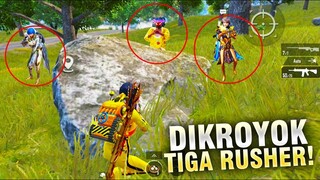 SANGAT TEGANG! AKU DIKROYOK 3 RUSHER?! MALAH MEREKA YANG RATA! - PUBG MOBILE