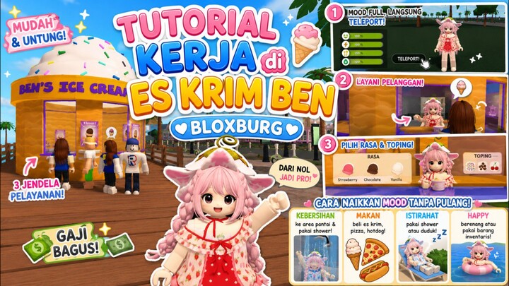 Tutorial Kerja di Es Krim Ben Bloxburg🍨