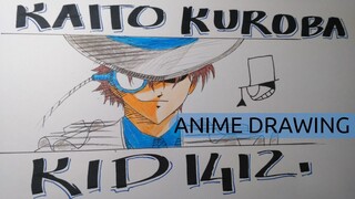 KAITO KID Drawing - Detective Conan | Anime Drawing