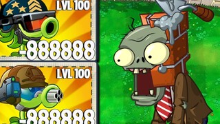 PvZ 2 - 每个植物等级100对战5只超级砖头僵尸等级30- 谁会获胜?