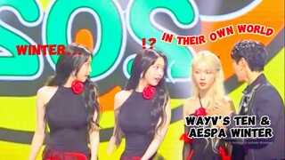 AESPA WINTER interaction with WAYV'S TEN,.'KARINA'S  REACTION THO