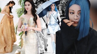 LiuYifei is stunningly beautiful at the event,Dilraba blue hair & visual was compared to as graphics