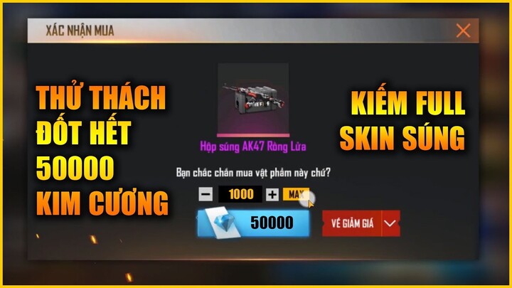 Free Fire | Thử Thách Phá 50000 KIM CƯƠNG Mở 1000 Hòm Kiếm Full Skin Súng Cực Phê | Rikaki Gaming