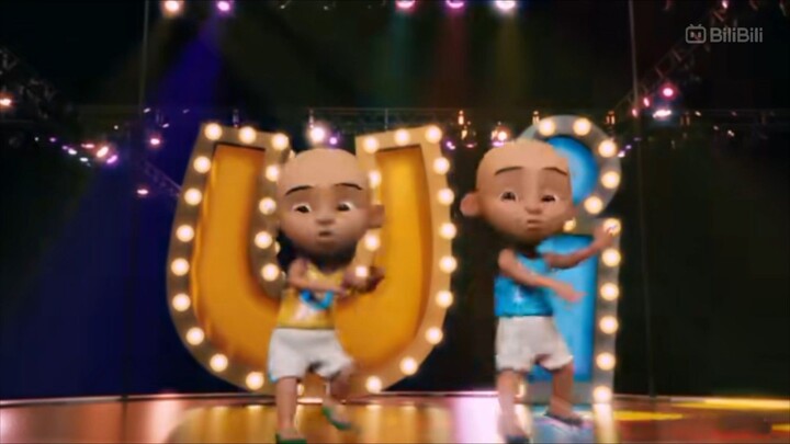 Upin Ipin dan Awie bernyanyi lagu jeng jeng jeng