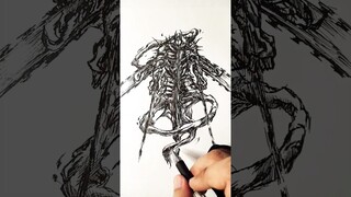 Speed drawing ChainsawDevil?!  😳😱 #shorts #anime #drawing #chainsawman