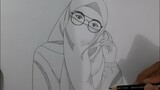 CARA MENGGAMBAR ANIME BERHIJAB PROSES DEMI PROSES