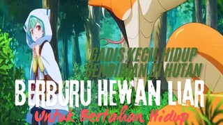 Gadis Kecil Hidup Di Hutan. Berburu Hewan Liar Untuk Bertahan Hidup.
