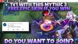 GUINEVERE 1V1 WITH THIS MYTHIC 3 - EPIC SKIN IF YOU WIN - MOBILE LEGENDS