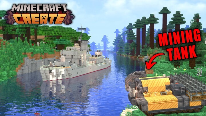 Building A MASSIVE CANAL In Minecraft Create Mod