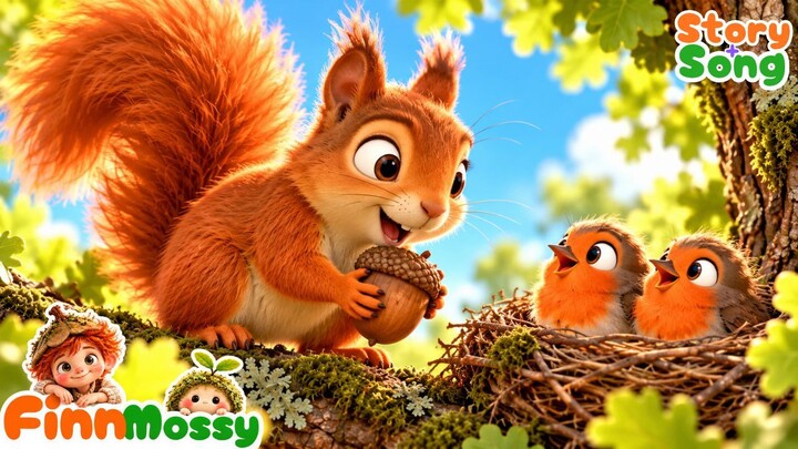 小松鼠把橡果藏在哪里了？🐿️｜英语启蒙动画·动物故事与儿歌｜Finn_Mossy