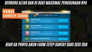 penggunaan speed up universal dan sda di akun kecil versi logcy zone