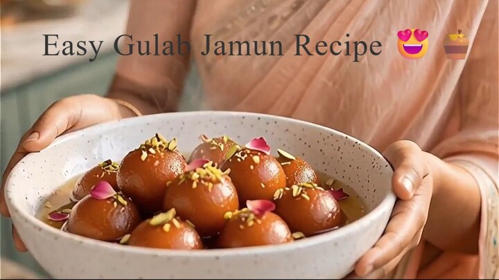 Easy Gulab Jamun Recipe 😍🍯 | Soft & Juicy Homemade Gulab Jamun