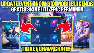 UPDATE EVENT SNOW BOX MOBILE LEGENDS TERBARU 2022!! DRAW GRATIS DIJAMIN DAPET SKIN ELITE