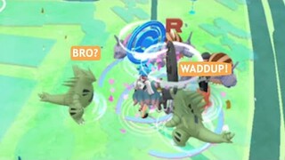 Two massive boosted tyranitar spawn on one stop!