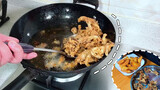 [ASMR][Food]Eating home-made fried mushroom and banana pie