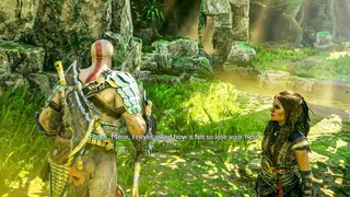 Freya asks Mimir how it felt when Kratos cut his head off - God of War Ragnarok