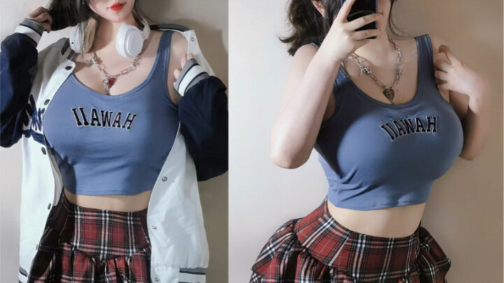 OOTD｜168 125 75E｜Chubby and Curvy American Retro Senior Sister Outfit