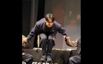 Some dance moves really shouldn’t be left to Kim Min-kyu.