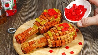 ไก่ทอดเลโก้ \ เลโก้ในชีวิตจริง - การทำอาหารสต็อปโมชั่น & เลโก้ ASMR