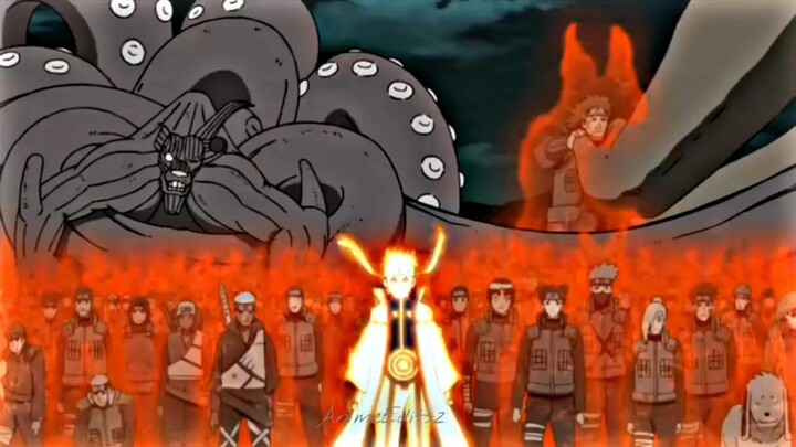 Moment Naruto membagikan cakranya