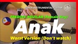 Freddie Aguilar Anak Female Key Instrumental guitar karaoke version with lyrics