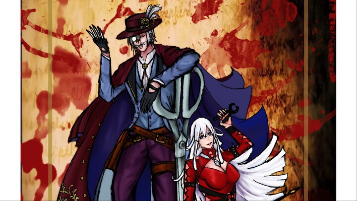 Jack The Ripper & Elizabeth Bathory - Shumatsu no Valkyrie x Majo Taisen coloring timelapse
