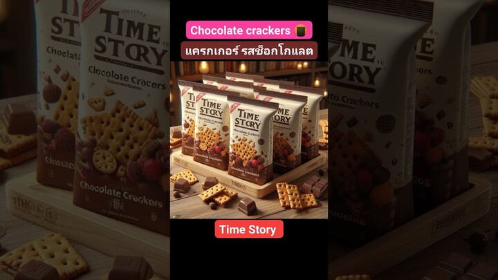 L-540: ไทม์สตอรี่ แครกเกอร์ รสช็อกโกแลต 😆 Chocolate crackers 🍘 #timestoryx #chocolates #crackers